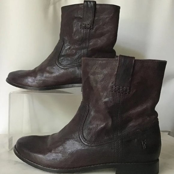 Frye Women's Anna Short Leather Cowboy Boots - Tan, Size 6 Medium (B,M) - View #7